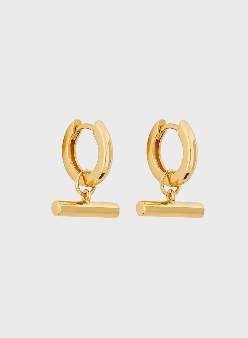 OLIVIA BURTON Classic T-Bar Huggies Earrings