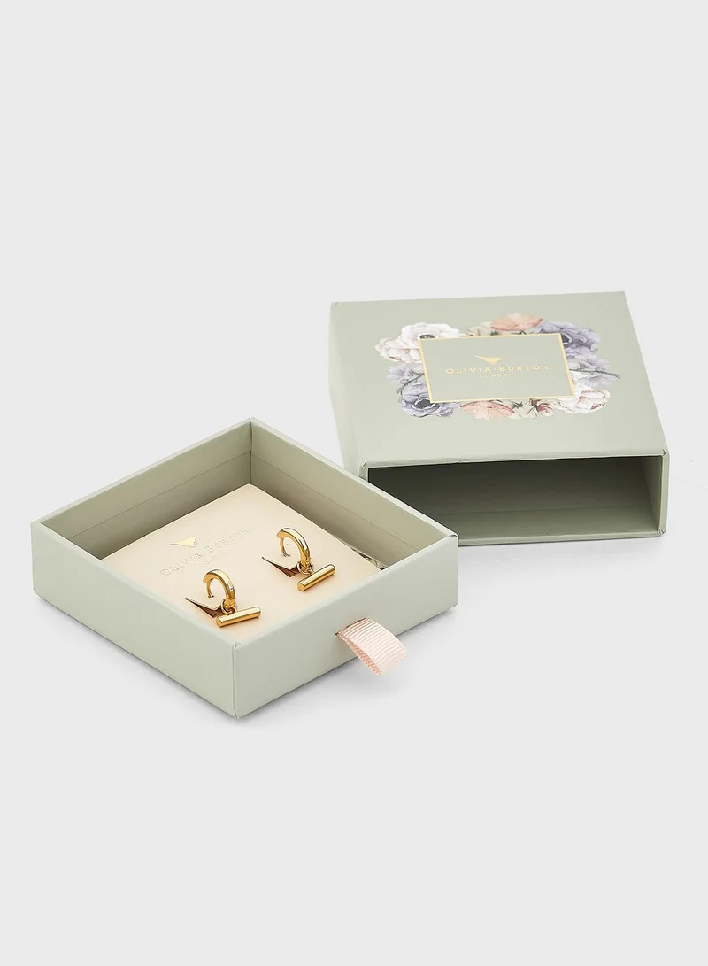 OLIVIA BURTON Classic T-Bar Huggies Earrings