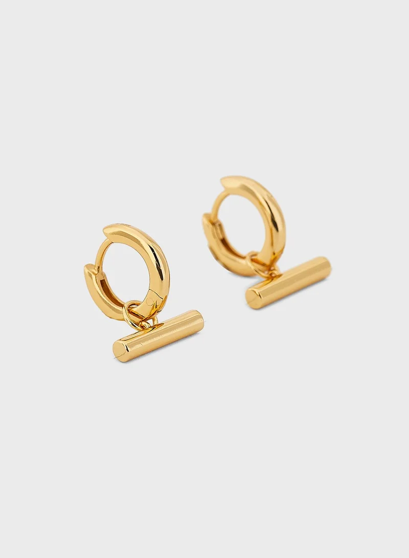 OLIVIA BURTON Classic T-Bar Huggies Earrings