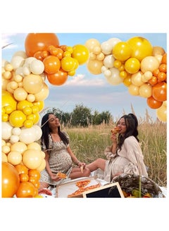 General Sunlight balloon arch suit 134Pcs retro beige orange yellow balloon Sunlight Baby came to the birthday party decorations.  - Image 2