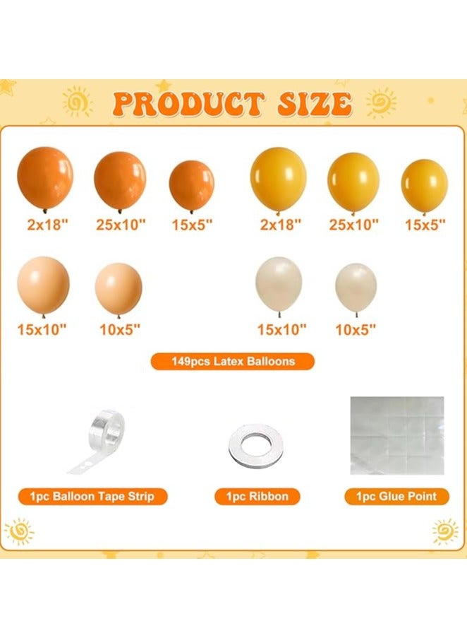 عام مجموعة بالونات على شكل إكليل برتقالية، 134 قطعة، بدرجات برتقالية غنية، تشمل بالونات بلون البيج الكلاسيكي، البرتقالي، والأصفر. تشمل مضخة هواء، مناسبة لتزيين حفلات عيد ميلاد الأطفال، الذكرى السنوية، التخرج، وديكورات الزفاف. - Image 3