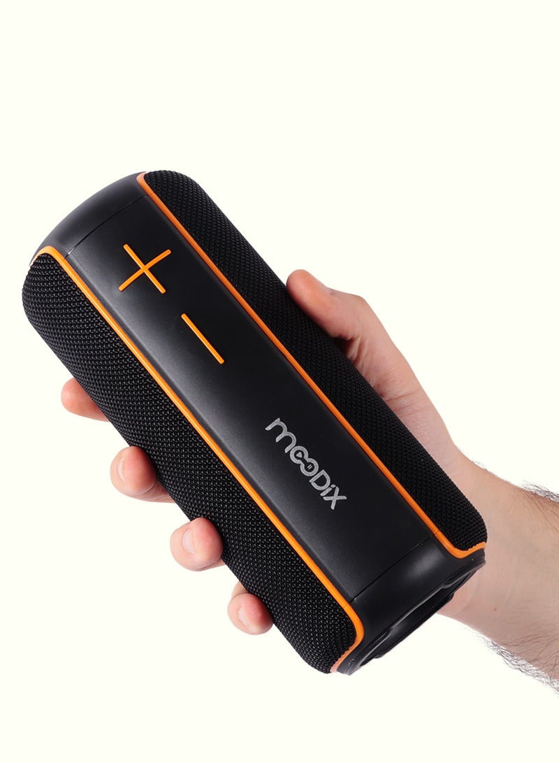 موديكس مكبر صوت بلوتوث لاسلكي مقاوم للماء Moodix IPX7 المحمول، اللون: أسود - Image 2