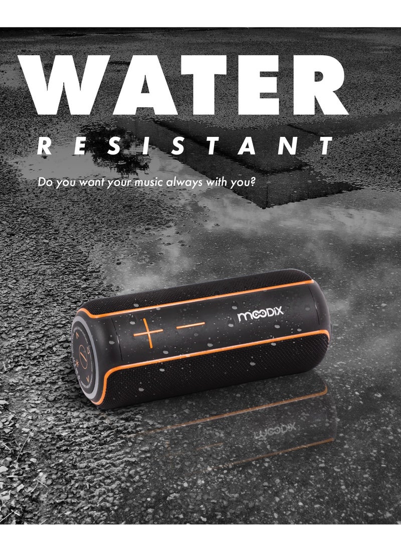 موديكس مكبر صوت بلوتوث لاسلكي مقاوم للماء Moodix IPX7 المحمول، اللون: أسود - Image 4