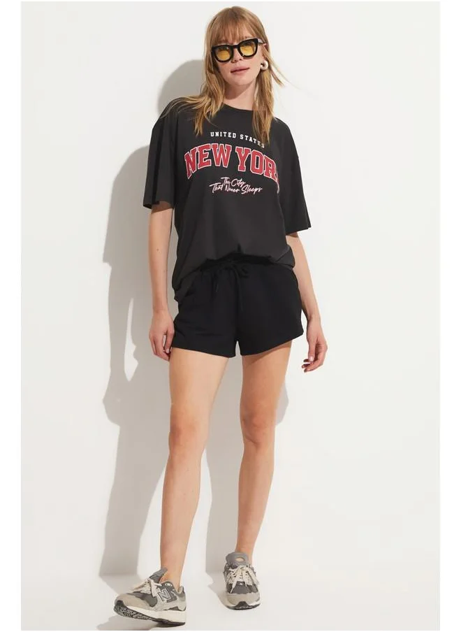 JUNE June Women Printed Tshirt Anthracite