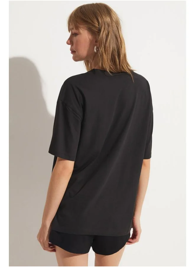 JUNE June Women Printed Tshirt Anthracite