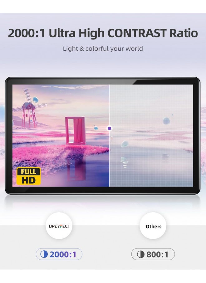Uperfect UPERFECT Y Portable Monitor Freestanding Touchscreen, 15.6''FHD 1080P IPS Screen with Adjust Kickstand, 2000:1 Contrast Ratio, 100% sRGB w/Standard HDMI/USB 3.0/Type C, Built-in Speaker/Ambient Light  - Image 3