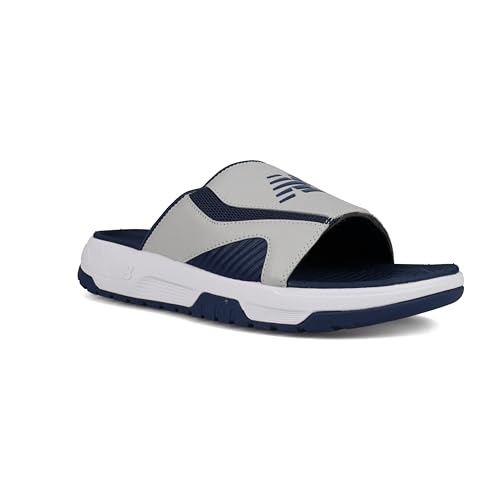 New Balance Men's Slide Sandal, RAINCLOUD/Navy, 14 - Image 1
