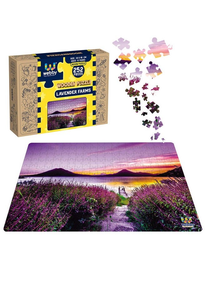 Webby Kid Lavender Farms Wooden Jigsaw Puzzle, 252 Pieces, Multicolor - Image 1