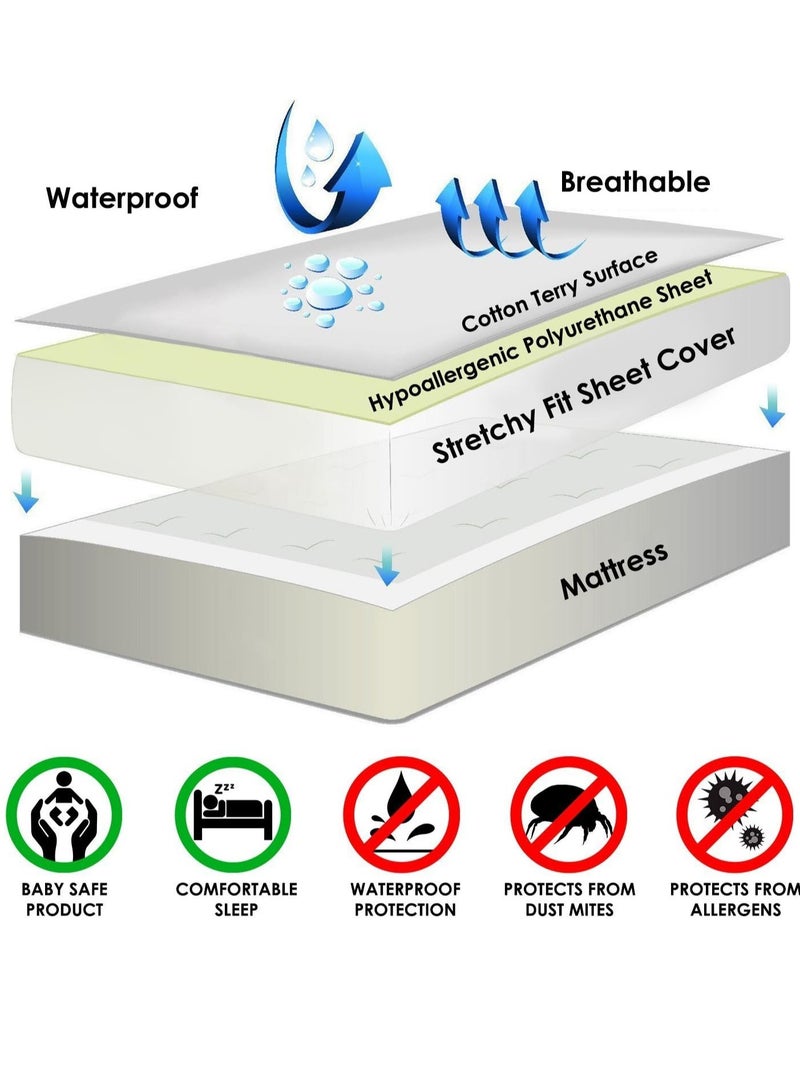 Water Proof Mattress Protector Combination White 160 x 200cm  - Image 4