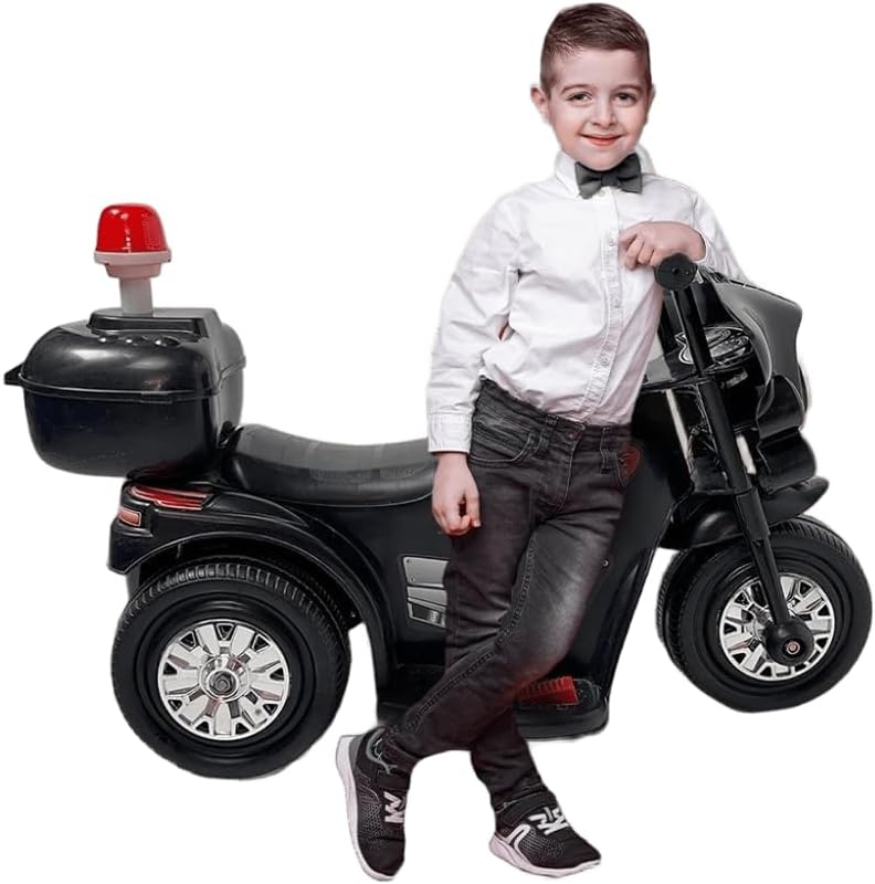 Leno Electric Motorcycle Ride‑On 6 V for Kids with Police Lights & Sounds Training Wheels Durable Outdoor, Electric Police Motorcycle, Ride‑On Bike for Children Ages 2–5 ( ) - Image 3