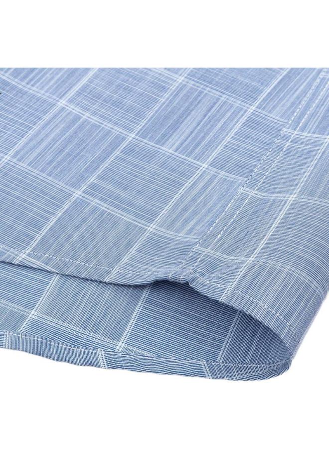 Firs Men'S Plaid Casual Shirt Middle-Aged Business Formal Wear 2004 Gray Blue Short Sleeve 39 - Image 3