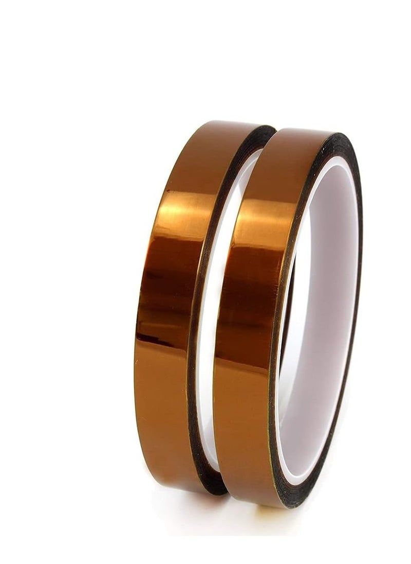 RYN 2 Roll Polyimide Heat Resistant Tape for Sublimation, No Residue, Insulated, for Electronics Soldering, Metal Surface Compatible, Electrical Use - Heat Transfer Tape 20 MM  - Image 2