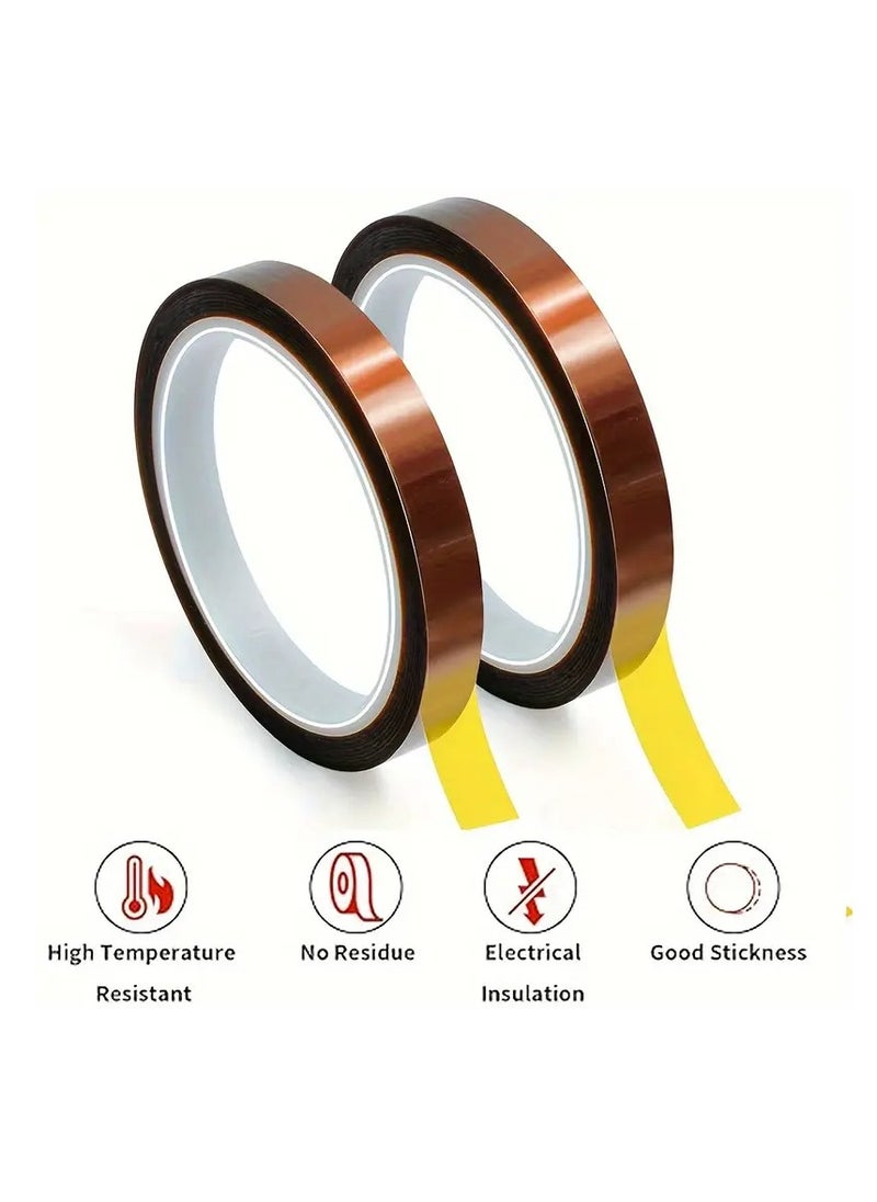 RYN 2 Roll Polyimide Heat Resistant Tape for Sublimation, No Residue, Insulated, for Electronics Soldering, Metal Surface Compatible, Electrical Use - Heat Transfer Tape 20 MM  - Image 5