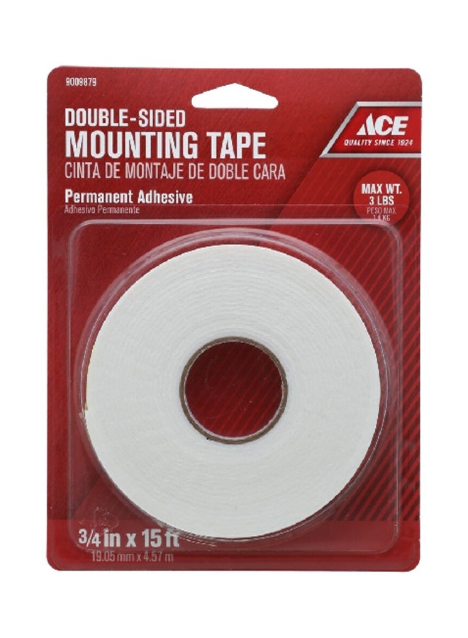 ACE Double Sided Heavy Duty Mounting Tape White 3/4 Inch x 15 ft 522287 