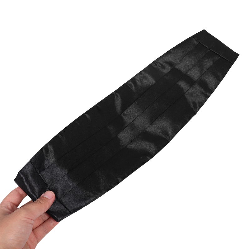1 Set Mens Formal Cummerbund Hanky Pocket Set Polyester Waist Sash And Handkerchief For Men Party Wedding Proms Business - Image 2