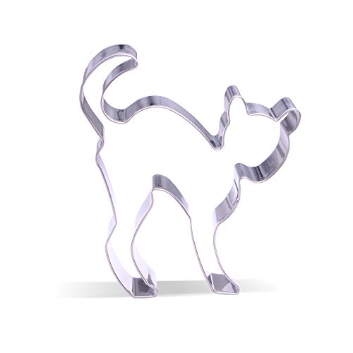 Keewah 4.2 inch Scared Cat Cookie Cutter - Stainless Steel - Image 1