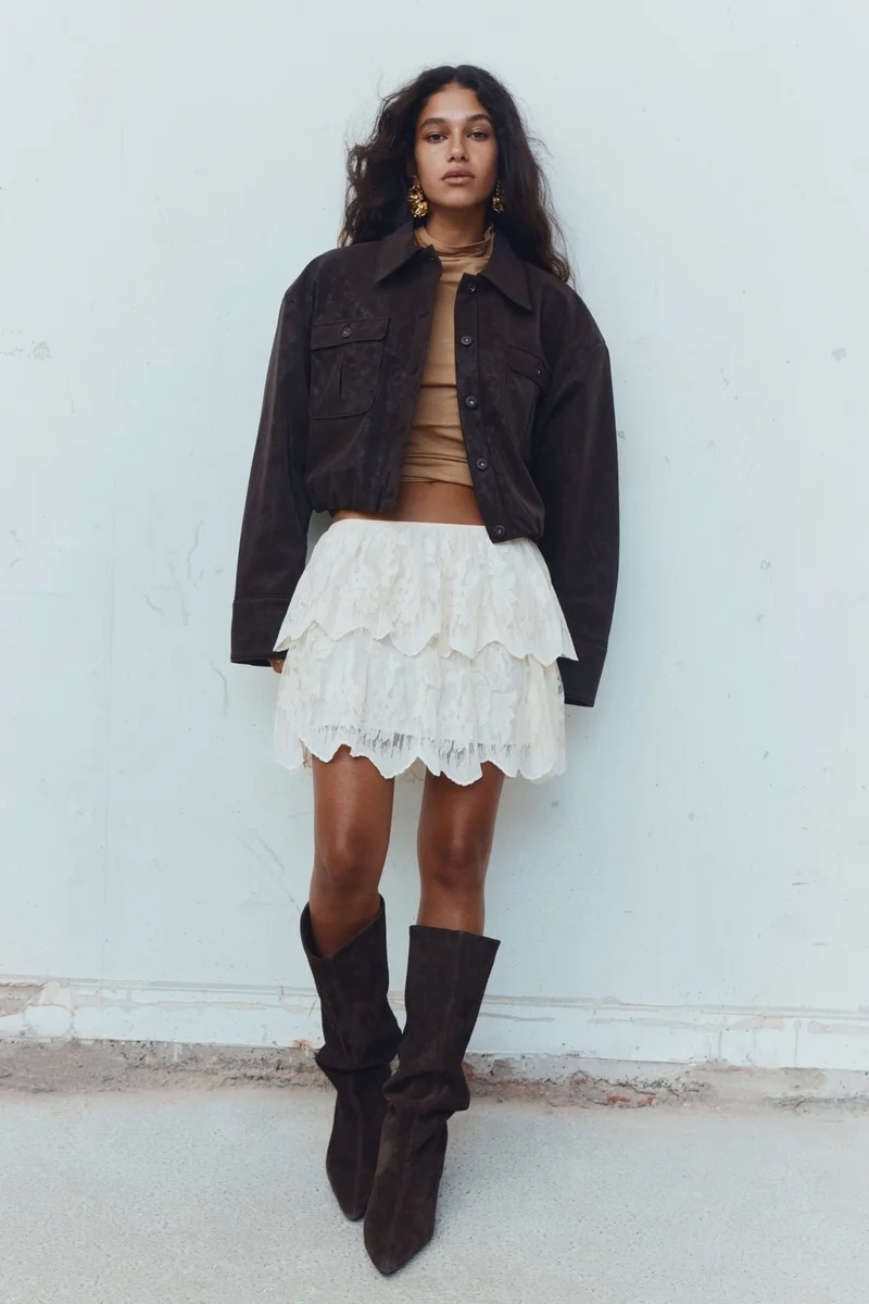 اتش اند ام جاكيت بومر من النسيج المطلي