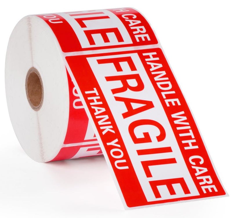 LuckyGuard 3 x 5 Inch Fragile Stickers Handle with Care 500 Permanent Adhesive Fragile Stickers for Shipping Moving Glass Commercial Grade Fragile Labels (1 Roll, 500 Labels) - Image 1