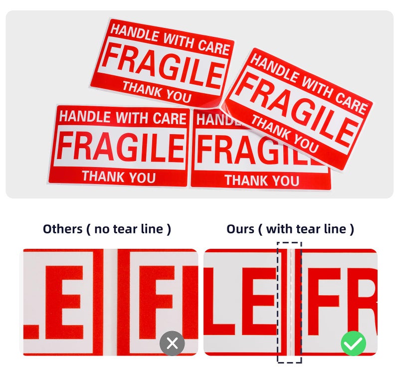 LuckyGuard 3 x 5 Inch Fragile Stickers Handle with Care 500 Permanent Adhesive Fragile Stickers for Shipping Moving Glass Commercial Grade Fragile Labels (1 Roll, 500 Labels) - Image 5