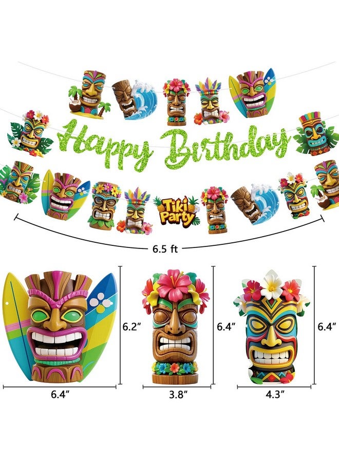 TBEEJ Hawai Luau Party Banners 4Pcs Happy Birthday Garland Banners for Boy Girls Hawaiiian Tiki Theme Baby Shower Birthday Aloha Party Supplies - Image 5