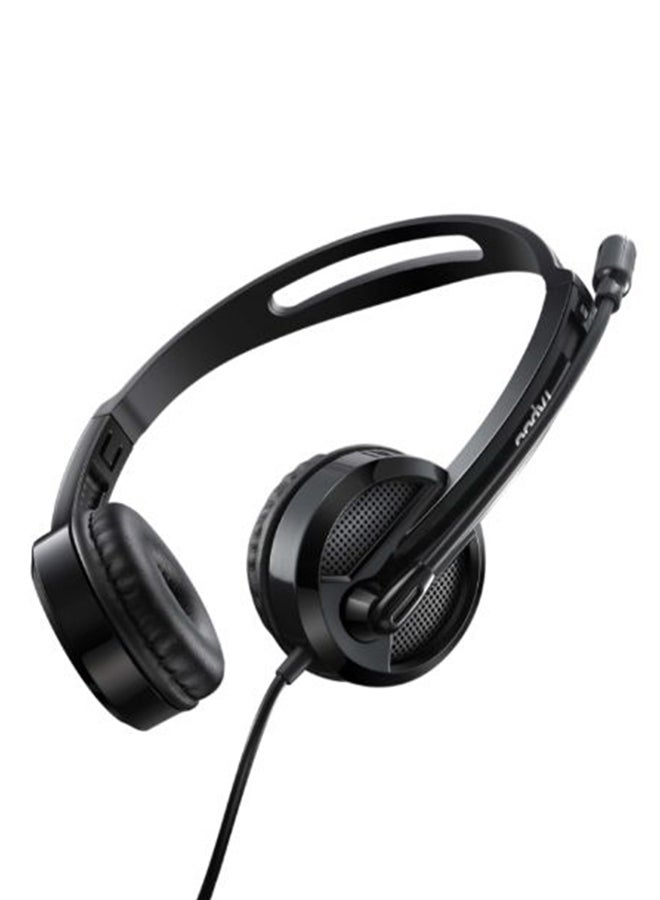 Rapoo H100 Stereo Wired Over-Ear Headphones Black - Image 2