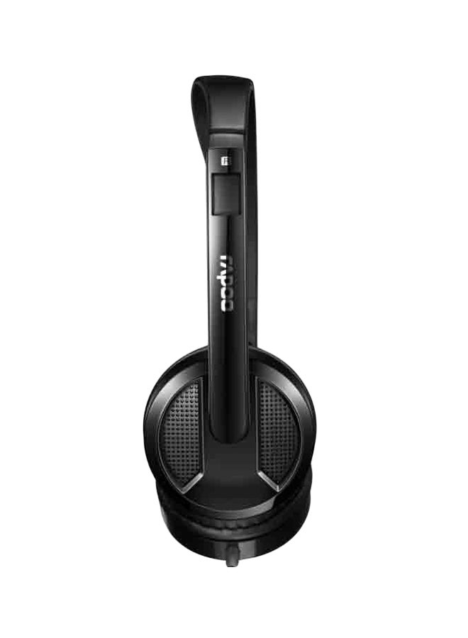Rapoo H100 Stereo Wired Over-Ear Headphones Black - Image 1