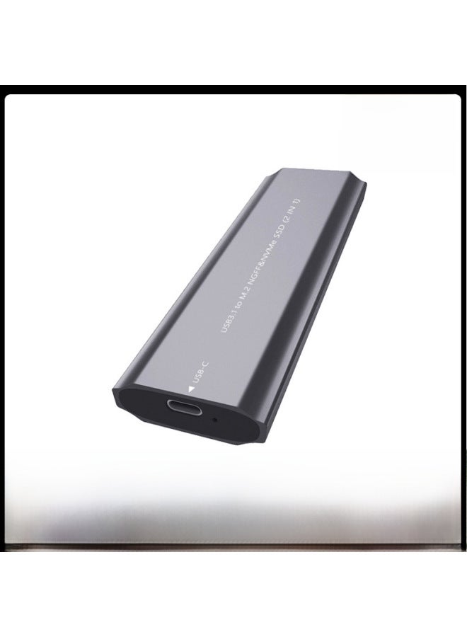 M.2 Dual-protocol Hard Disk Box Tool-free Installation NGFF/NVME Mobile Hard Disk Box USB3.1 Solid State Hard Disk Box-Color:NGFF (standard Wire)