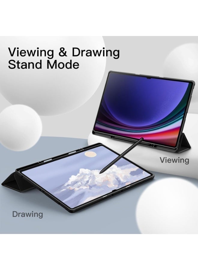 DUSALA 2 in 1 Protective Case for Samsung Galaxy Tab S8 Plus 2022 / S7 FE 2021 / S7 Plus 2020 12.4 – Tri-Fold Stand, Soft TPU Back, S Pen Holder & Charging Support Auto Wake/Sleep with Glass - Image 3