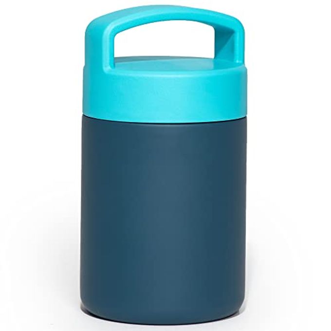 WeeSprout Insulated Stainless Steel Lunch Thermos, Soup Bottle for Hot & Cold Foods, 12 oz Jar for Children, Kid-Friendly Handle, Leakproof Container, Termos Para Comida Caliente (Blue + Navy)