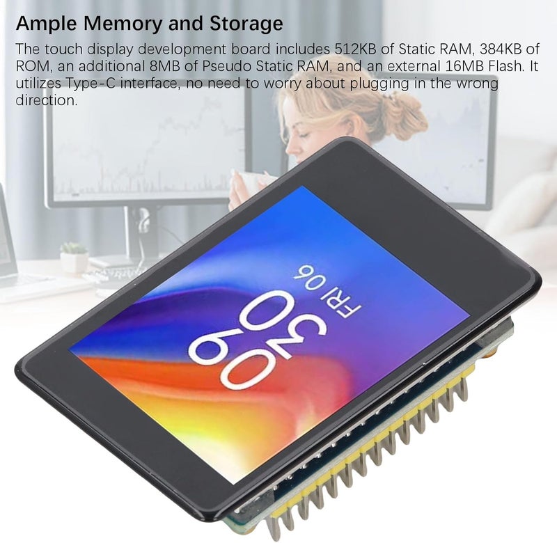 Capacitive Touch Display Development Board, 2 Inch Touchscreen 240x320 262K Color, Supports WiFi Bluetooth - Image 3