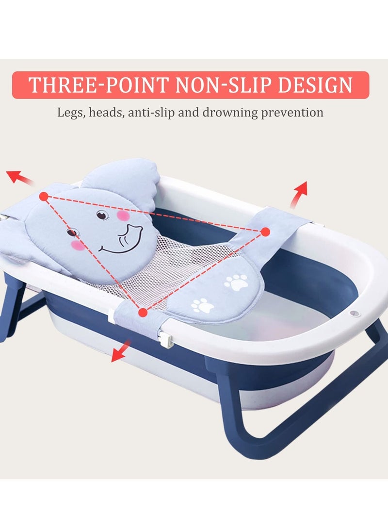 Y&D - Baby Bath Seat Support Net, Quick Drying, Adjustable,Keep Safe, Comfortable, Non-Slip, Infant Bathtub Sling Shower Mesh for a Tub, with Safety Corners (Blue Elephant) - Image 1