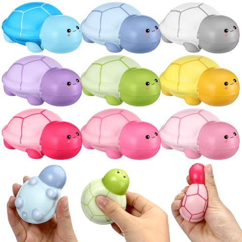 Hollowfly 12 Pcs Turtle Party Favor Bulk Funny Turtle Stress Balls Anxiety Squeeze Relief Motivational Appreciation Gifts for Adult Coworker Employee - Image 1