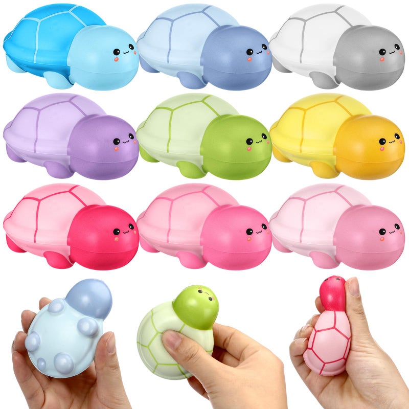 Hollowfly 12 Pcs Turtle Party Favor Bulk Funny Turtle Stress Balls Anxiety Squeeze Relief Motivational Appreciation Gifts for Adult Coworker Employee - Image 3