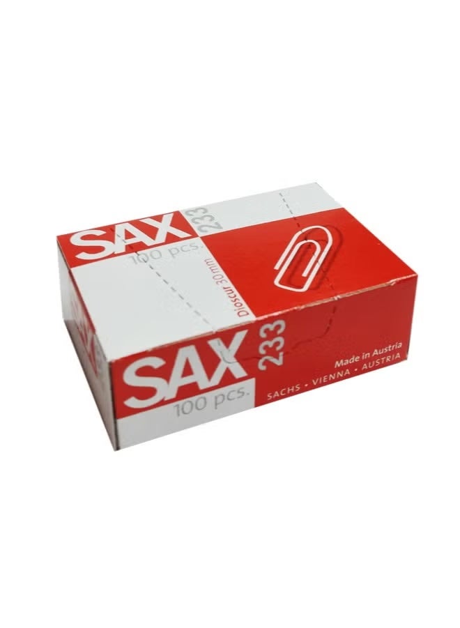 ساكس مشبك ورق SAX 233، 30 مم، عبوة من 100 مشبك - Image 1