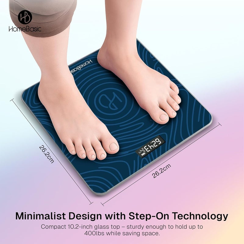 Home Basic Digital Weight Machine for Body Weight| Weighing Scale with Toughened Glass| 180kg Capacity, 4 Unit Modes, 0.1g High Accuracy, Step-On Feature, Auto On/Off, LCD Display, Temperature Topo - Image 5