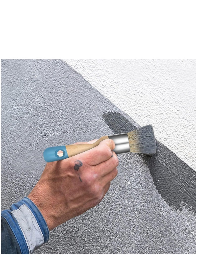 2 Pack Chalk Paint Brush Chalk and Wax Paint Brush Chalk Paint Tool for Furniture Reusable Flat and Round Chalked Paint Brush for Folk Art Home Décor Wood Projects Furniture Stencils - Image 5