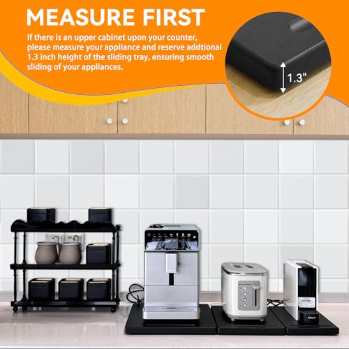 Lyonbi Wood Appliance Slider with 360' Wheels,14.5"D x 7.5"W Sliding Tray for Coffee Maker & Heavy Kitchen Appliances,Countertop Appliance slider for Kitchen Appliance, Premium Wood Rolling Tray,No Assemble - Image 5