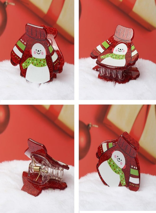 Cuizhiyu Christmas Hair Claw Clips for Girls Christmas Red Green Hair Clips Cute Snowman Hair Clip Christmas Hair Accessories for Women Pack of 4 - Image 5