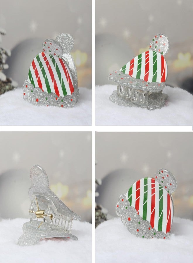 Cuizhiyu Christmas Hair Claw Clips for Girls Christmas Red Green Hair Clips Cute Snowman Hair Clip Christmas Hair Accessories for Women Pack of 4 - Image 3