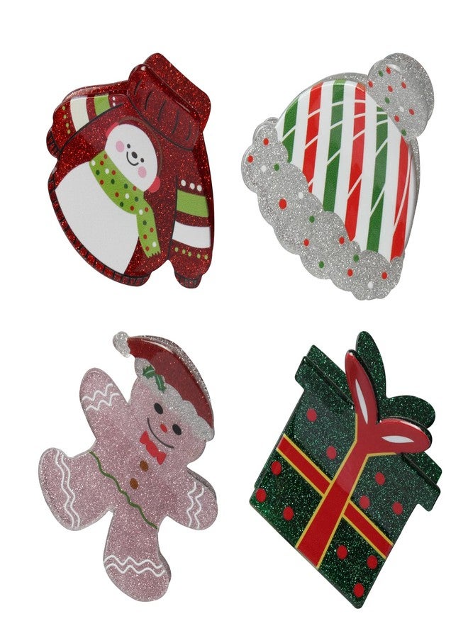 Cuizhiyu Christmas Hair Claw Clips for Girls Christmas Red Green Hair Clips Cute Snowman Hair Clip Christmas Hair Accessories for Women Pack of 4 - Image 1