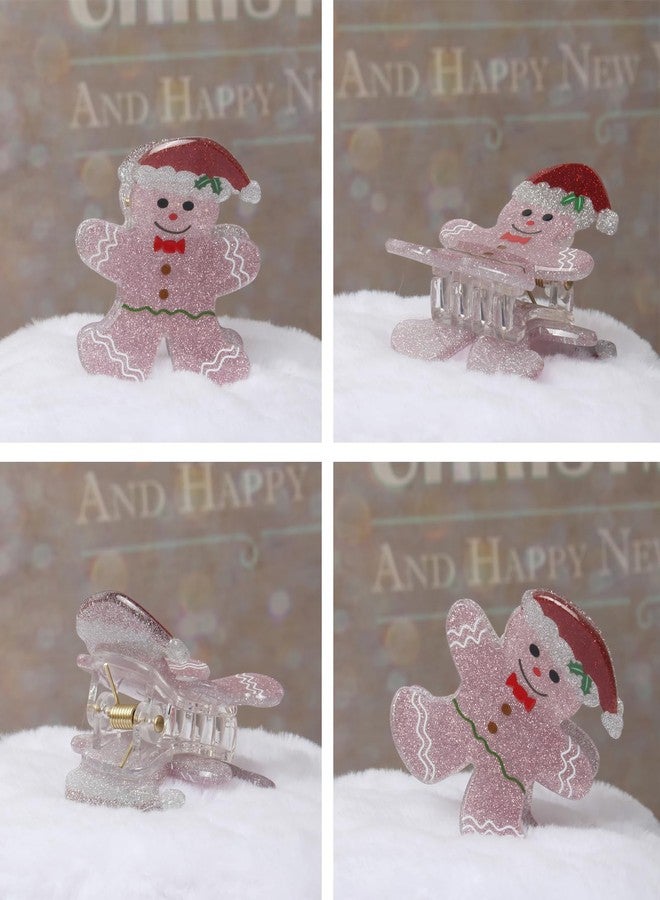 Cuizhiyu Christmas Hair Claw Clips for Girls Christmas Red Green Hair Clips Cute Snowman Hair Clip Christmas Hair Accessories for Women Pack of 4 - Image 2
