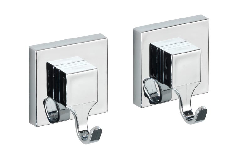 WENKO 22688100 VacuumLoc wall hook Quadro AcrylonitrileButadieneStyrene ABS 6 x 7 x 5 cm Shiny