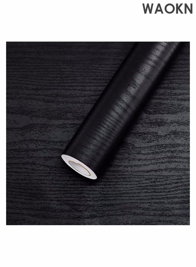 WAOKN Wood Wallpaper Self Adhesive Furniture Sticker Peel and Waterproof  White Self-Adhesive Waterproof Thickened Wallpaper Sticker Wall Covering Proof Sound Insulation Wallboard for Countertop Bedroom Shelf Table - Image 1