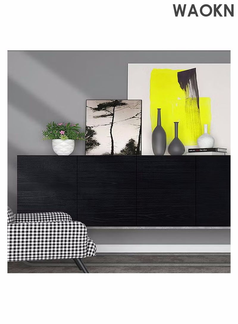 WAOKN Wood Wallpaper Self Adhesive Furniture Sticker Peel and Waterproof  White Self-Adhesive Waterproof Thickened Wallpaper Sticker Wall Covering Proof Sound Insulation Wallboard for Countertop Bedroom Shelf Table - Image 2