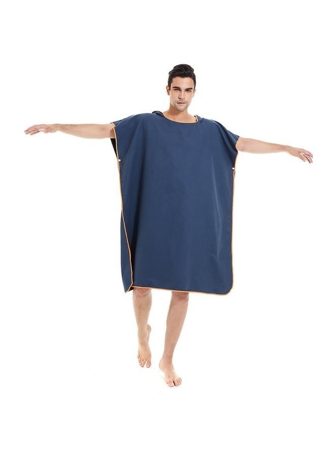 Wetsuit Changing Bath Robe, Quick Dry Pool Swim Beach Towel with Hood- Towel Poncho Adult with Hood, Changing Poncho Towel, Microfiber Wearable Cover Up for Surfing Beach Swim - Absorbent Changing Towel (Navy Blue)110*90CM  - Image 4