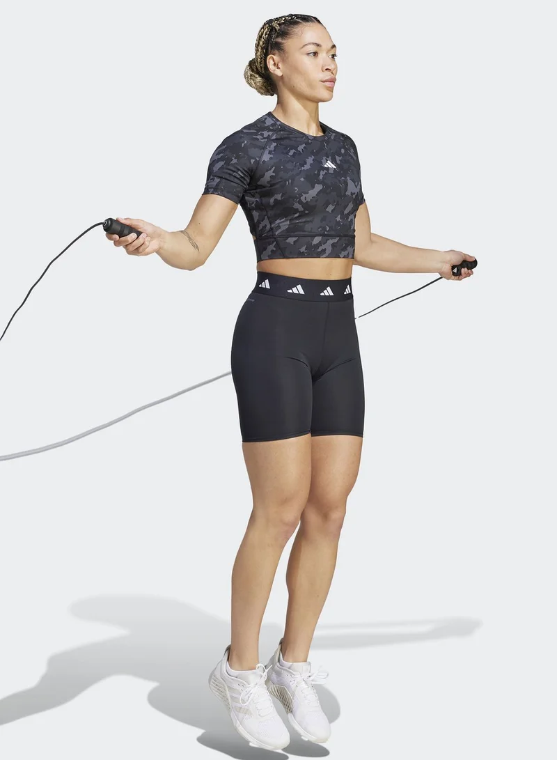 Adidas Techfit Camo Print Crop Training T-Shirt