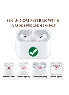 BORTONY AirPods Pro 2 Case Compatible with Wireless Charging Soft PU Leather Cover with Keychain Hook  - Image 2