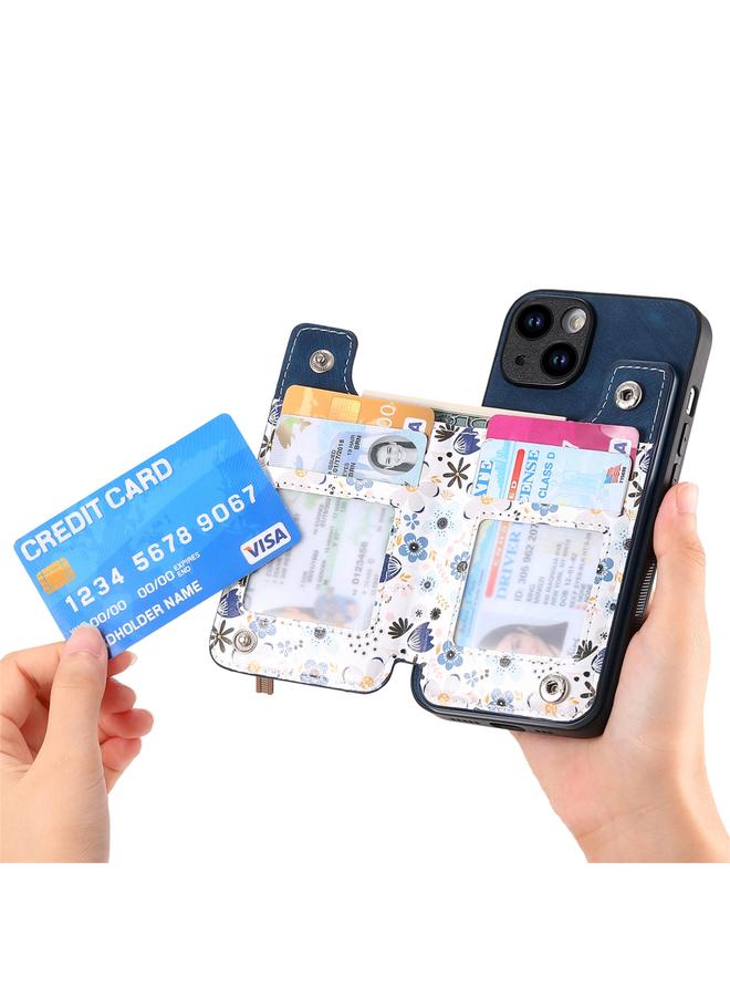 S-TOP Case For iPhone 13 Pro Max Retro Painted Zipper Wallet Back Phone Case - Image 4