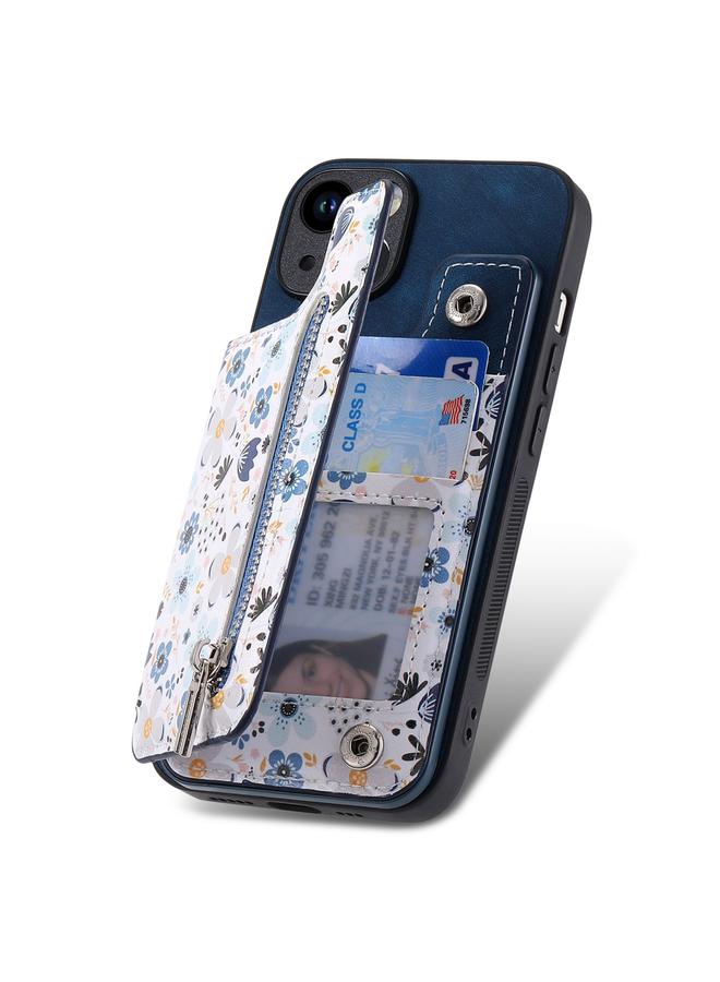 S-TOP Case For iPhone 13 Pro Max Retro Painted Zipper Wallet Back Phone Case - Image 3