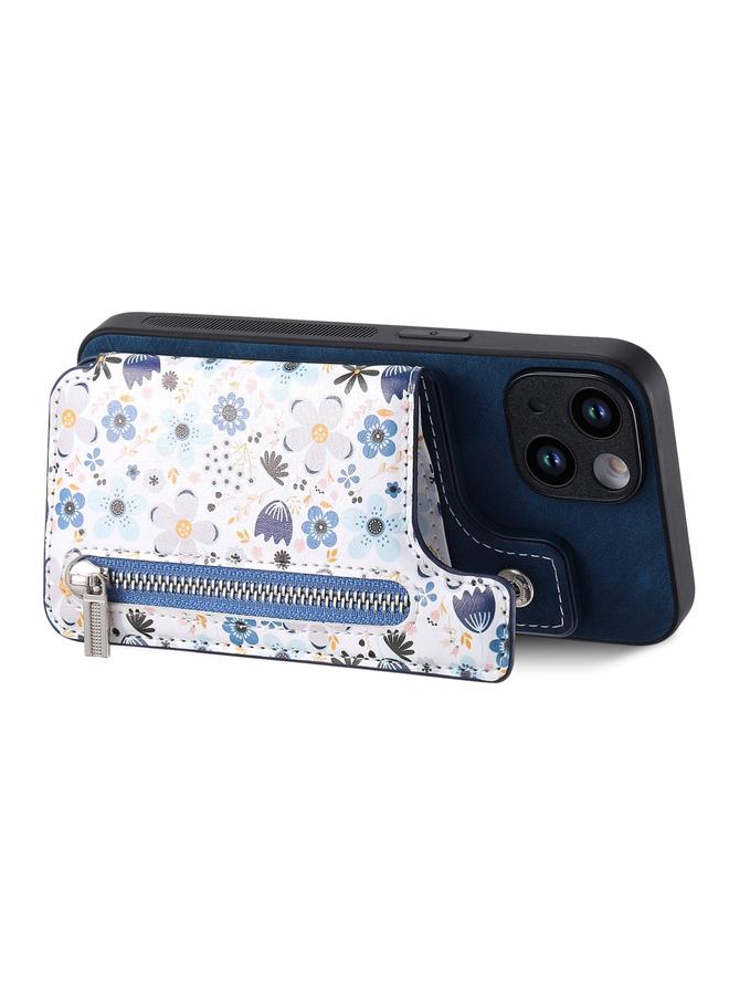 S-TOP Case For iPhone 13 Pro Max Retro Painted Zipper Wallet Back Phone Case - Image 2